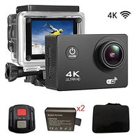 Sports Action Camera 4K 16MP Ultra HD Waterproof Sports Camera 170°Wide Angle/ 2" LCD IPS Screen/ 2.4G Remote/ 30m Waterproof/WiFi Underwater Video Cam for Cycling Swimming Snorkeling (Black)