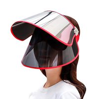 Pinleg Cycling Cap Womens Sun Protective Summe Hat Anti-UV Double Layer Outdoors Sun Visor Sun Protection UV Sun Hat Cycling Hat Outdoor Sports Riding Travel (Red)