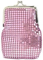 Eclipse Light Pink Mesh Sequin Cigarette Case Pouch, Coin Purse, Kings, 3232