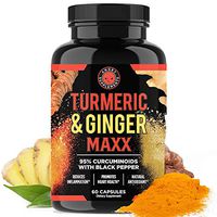 Angry Supplements Turmeric Curcumin & Ginger Maxx, 95% Curcuminoids with Black Pepper, Reduce Inflammation & Joint Support, All-Natural Antioxidant, 1355mg Blend of Non-GMO Ingredients (1-Bottle)