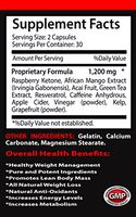 Weight Loss Supplements - Raspberry Ketones Lean 1200 - Raspberry Ketones Supplement - 1 Bottle (60 Capsules)