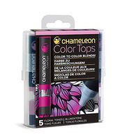 Chameleon Art Products, Floral Tones, Color Tops, Quick and Easy Blending - Set of 5