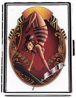 (Full Pack 100s) Metal-Plated Cigarette Case & Stash Box (Vintage Acrobat Blade, 100s (Compact))