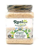 Rani Organics Psyllium Whole Husk Powder (Isabgol), Dietary Fiber Supplement, USDA Organic 9.8oz (280g) PET Jar ~ All Natural | Vegan | Gluten Free Ingredients | Non-GMO | Indian Origin