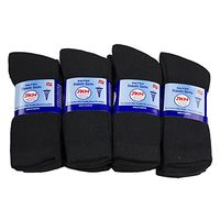 12 Pack Physician Approved Diabetic Circulatory Neuropathy Crew Socks for Men & Women by JKN (Black, 9-11)
