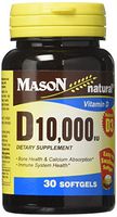 Mason Vitamins D 3 10,000 Iu Softgels, 30 Count