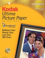 Kodak 8892796 Ultima Picture Paper, Glossy (8.5x11, 40 Sheets)