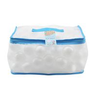 Lightaling 100pcs White Ocean Balls & Pit Balls Soft Plastic Phthalate & BPA Free Crush Proof - Reusable and Durable Storage Mesh Bag with Zipper