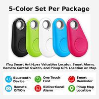 Smart iTag Tracker Locator, 5-Piece / Set of 5-Color, Anti-Loss Keys / Valuables, Use Remote Control to Take Pics or to Record Voice on your Cellphone, Map Cellphone GPS Location, USA Seller!