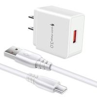 Quick 3.0 Charger AC Adapter, Charging Box Block, Hootek 6FT USB Type C Cable Compatible Samsung Galaxy S10 S10+ S10e S9 S8, A9(2018), Note 10 9 8, LG V50 V40 G8 G7 ThinQ/Q7, Motorola Moto G7 Plus/G7