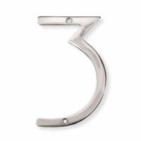 NACH HH-SDW6-ALM Shadow House Address Number - #3, Polished Aluminium, 6"