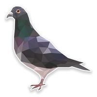 2 x 30cm/300mm Abstract Pigeon Vinyl Sticker Decal Laptop Car Travel Luggage Label Tag #9320