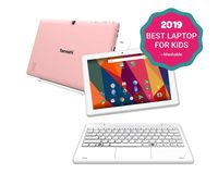 Tanoshi 2-in-1 Android Computer for Kids Ages 6-12, 10.1" HD Touchscreen Display, 32 GB, Educational, Parental Controls (Pink)
