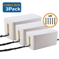 ShellKingdom Cable Management Box, 3 set Cable Organizer For Cable and Cord Management, Storage and Holder to Cover and Hide & Power Strips & Cords（White）