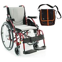 S-Ergo 125 Ergonomic Wheelchair | Seat Size 16" X 17" | Flip-Back Armrest | Swing Away Footrest | Frame Color Red & Free Black Medical Utility Bag with Trim!