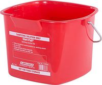 Carlisle 1183005 Square Steri Pail, 8 Quart, 7.5" Height, 10" Width, 9.5" Length, Polyethylene (HDPE), Red (Pack of 12)