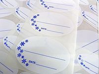 Minilabel 50X25mm & 75X50mm Oval Self-Stick Deep Freeze, Freezer Labels, Stickers For Frozen Food Packaging