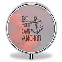 Quote Pill Case, Round Stainless Drug Organizer Container Medicine Cover for Pocket Daily&Weekly