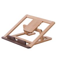 Ventilated Laptop Stand with 6 Adjustble Tilt Angles Kirigen -Ergonomic Portable Computer Desk Holder - PC Riser for 10 to 15.6 Inch Notebooks Solid Wood Style（LT02-6G）