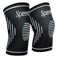 SpemOk Knee Brace Compression Sleeve - 1 Pair Knee Support Pads for Women | Men | Running | Powerlifting | Basketball | Crossfit | Arthritis Pain Relief | Reduce Strain & Swelling (Black, XX-Large)