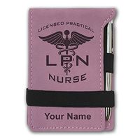 Mini Notepad, LPN Licensed Practical Nurse, Personalized Engraving Included (Pink)