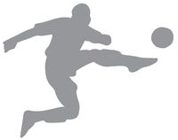 hBARSCI Soccer Player Vinyl Decal - 5 Inches - for Cars, Trucks, Windows, Laptops, Tablets, Outdoor-Grade 2.5mil Thick Vinyl - Gray