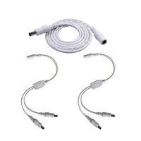 2pcs/ Pack White 1 Female to 2 Male 5.5mm X 2.1mm CCTV DC Power Supply Splitter Cable,DC Plug Extension Cable for Power Adapter,12v 1m dc Extension