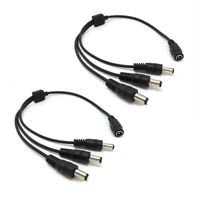 USHANLIN DC Power Cable, DC Power Adapter Splitter Cable for CCTV Security Cameras LED Strip Light (1 to 3 Splitter Cable, 2Pack)