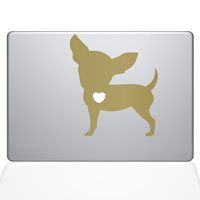 The Decal Guru I Love My Chihuahua Decal Vinyl Sticker, 11" MacBook Air, Gold (1476-MAC-11A-G)