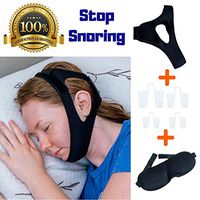 Anti Snoring Chin Strap Bundle Includes: Anti Snore Chin Strap +Anti Snoring Nose Vents + Eye Mask