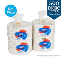 Dixie Ultra Heavy-Weight 6" Paper Plate by GP PRO (Georgia-Pacific), Pathways, SXP6WS, 125 Plates Per Pack, 4 Packs Per Case