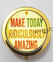 BlackKey Make Today Ridiculously Amazing 3-Compartment Decorative Pocket Gift Box Case Organizer for Pill, Color 2 -1196