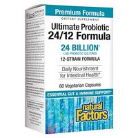 Natural Factors, Ultimate Probiotic 24/12 Formula, Supplement to Support Digestive & Immune Health, 24 Billion CFU, 60 capsules (60 servings)