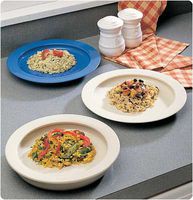 Plate with Inside Edge Polypropylene Plate, Blue, Package of 25 - Model 142625
