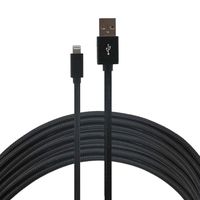 Apple MFi Certified 10 Foot Black Braided Charge and Sync Lightning Cable for iPhone, Ipad