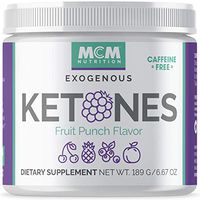 MCM Nutrition - Exogenous Ketones Supplement & BHB - Caffeine Free and Suppresses Appetite - Instant Keto Mix That Puts You into Ketosis Quick & Helps with The Keto Flu (Fruit Punch - 15 Servings)