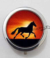 BlackKey Animal Horse 3-Compartment Decorative Pocket Gift Box Case Organizer for Pill, Color 1 -1828