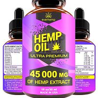 Everhemp - Hemp Oil Drops 45 000 MG - Effective Pain Reliever - Made in USA - Zero CBD, Zero THC
