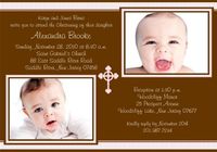 Sweet Stripes with Cross Girl Photo Christening Invitations - Set of 20