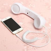 RONSHIN 3.5mm Universal Phone Telephone Radiation-Proof Receivers Cellphone Handset Classic Headphone MIC Microphone White