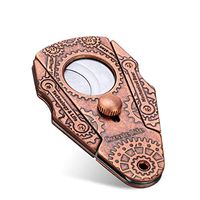 OLT- Smoking set Portable Cigar Cutter Stainless Steel Double Blade Guillotine Scissors for Most Size of Cigars, Mechanical Pattern (Color : Brown)