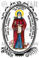 St Anthony of Egypt for Compassion of All Animals 4"x6" Set of 6 Linen Postcards