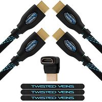 Twisted Veins HDMI Cable 8 ft, 2-Pack, Premium HDMI Cord Type High Speed with Ethernet, Supports HDMI 2.0b 4K 60hz HDR on Most Devices and May Only Support 4K 30hz on Some Devices