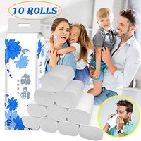 10 Rolls Toilet Paper 4 Layers Soft and Comfortable Toilet Tissue Cotton Roll Paper Home Kitchen Flexible Skin Friendly Roll Tissue Towels