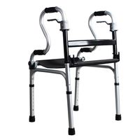 EGCLJ Aluminum Walker Walking Frame with Seat, Adjustable Height Folding Medical Rollator Walker Mobility Aid for Elderly/Seniors Handicap (Color : No Wheel)