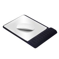 DATARAM Aluminum Mouse Pad with Memory Foam Wrist Rest, Hard Silver Metal Non-Slip PU Base Mouse Mat for Gaming, Office, iMac, MacBook (Black)