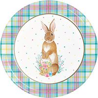 Creative Converting 343177 Easter Plaid Paper Plates, 9", Multi-color