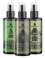 Toilet Spray (3 Pack Gift Set) - Turdcules Mountain Man Collection - Bathroom Pre Poop Spray - Poo Odor Eliminator - Deodorizer/Air Freshener - Sasquat, Tennessee Hangover, Log Splitter Manly Scents