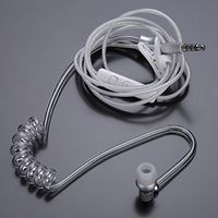 Docooler Anti-Radiation Earphone Air Tube Stereo Wire Cell Phone Headsets Monaural in Ear MIC Headphones with Earbud for iPhone Samsung MP3 Tablet PC