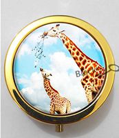 BlackKey Animal Giraffe Outline 3-Compartment Decorative Pocket Gift Box Case Organizer for Pill, Color 2 -410
